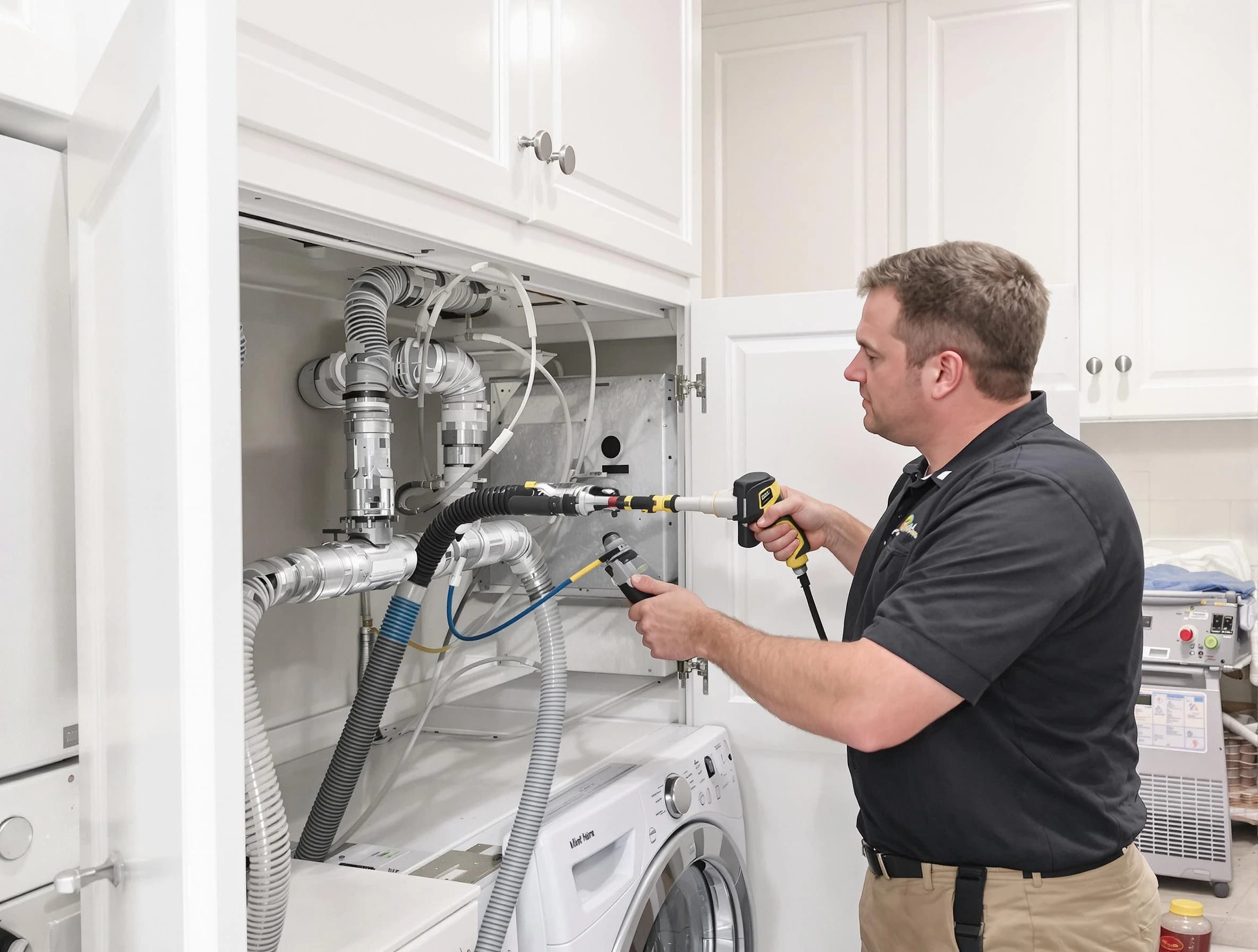 Wyndham Dryer Vent Cleaning professional removing severe blockage from a clogged dryer vent in Wyndham