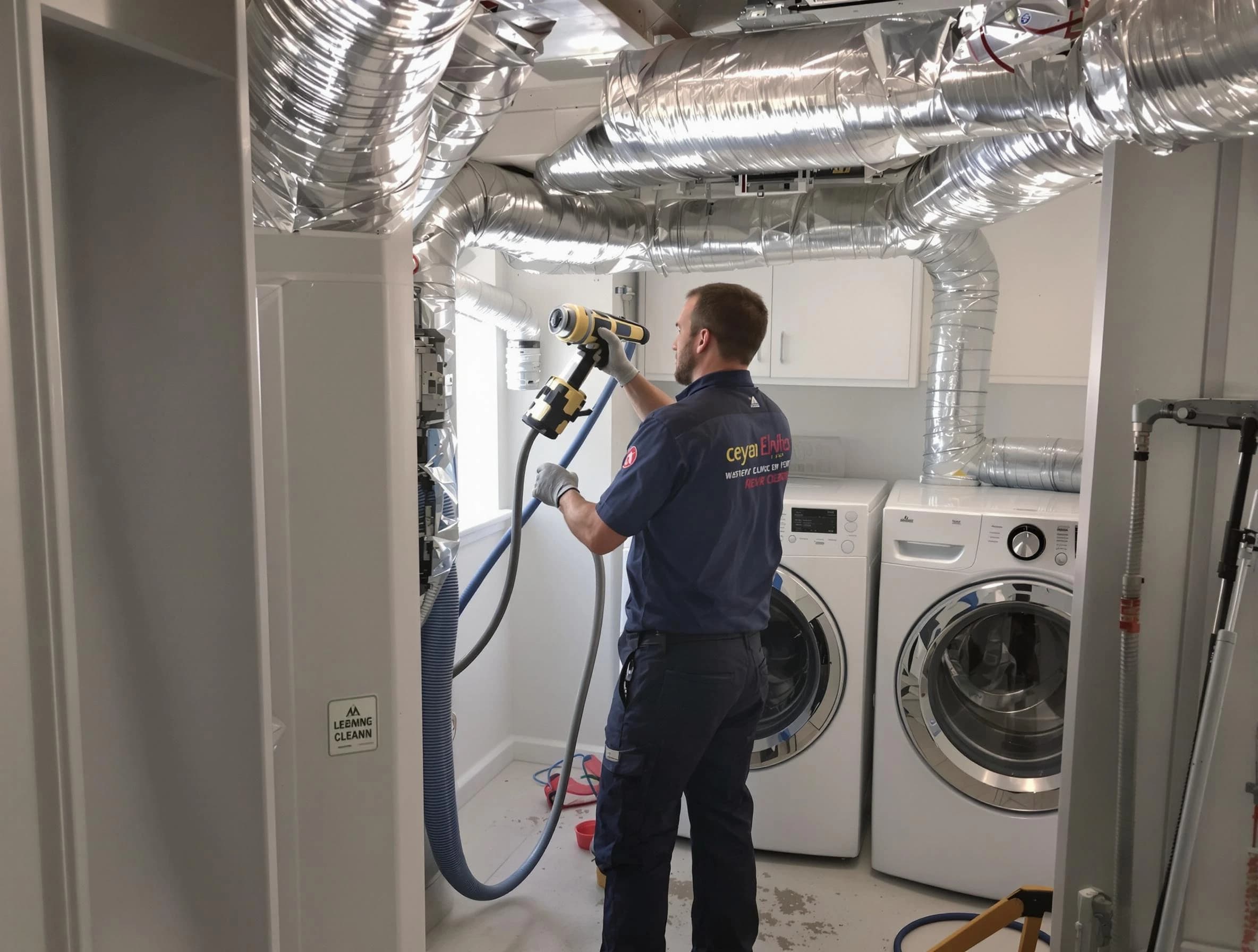 Wyndham Dryer Vent Cleaning specialist using advanced equipment for thorough duct cleaning in Wyndham