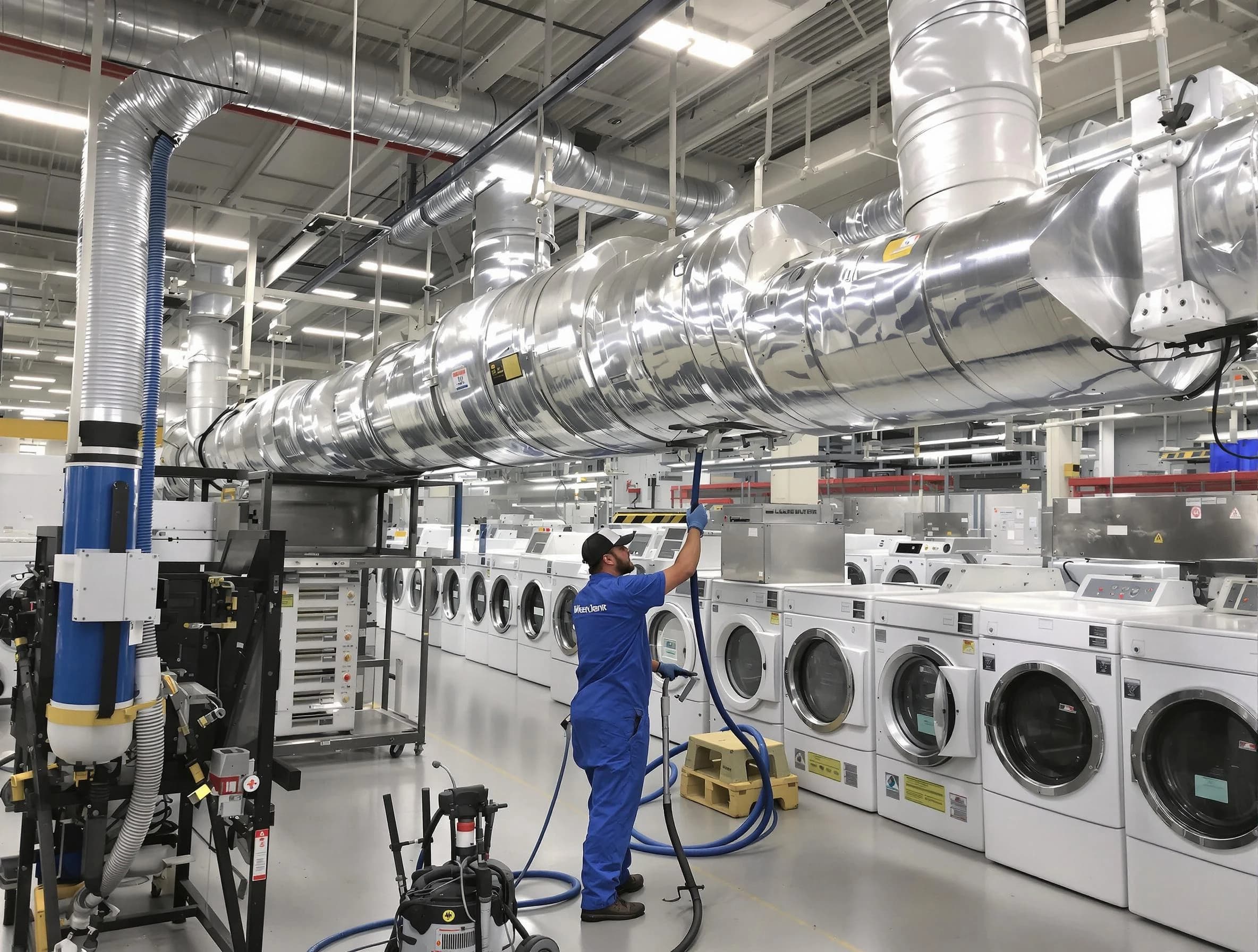 Wyndham Dryer Vent Cleaning team performing heavy-duty industrial dryer vent cleaning in Wyndham