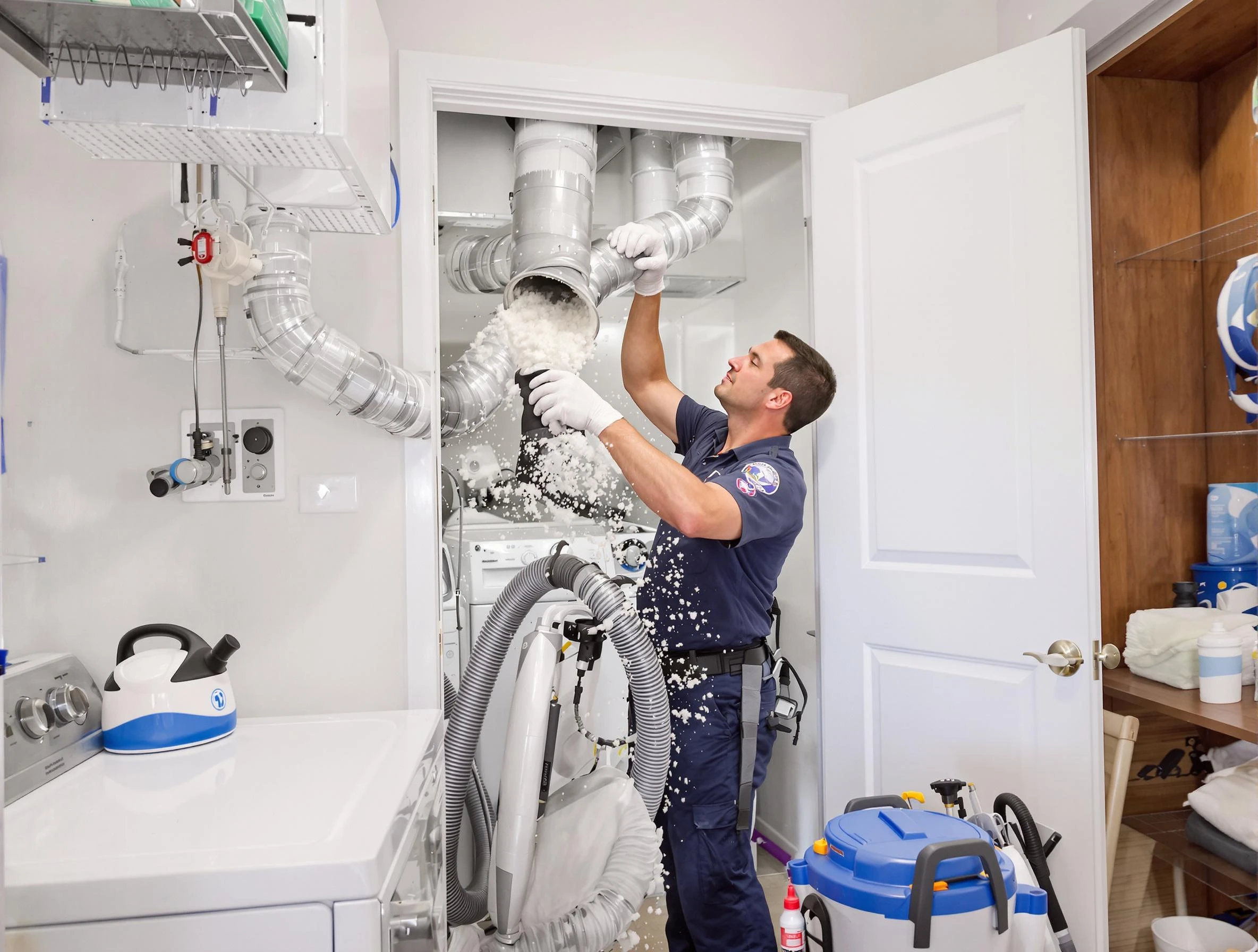 Wyndham Dryer Vent Cleaning technician delivering thorough residential dryer vent cleaning service in Wyndham